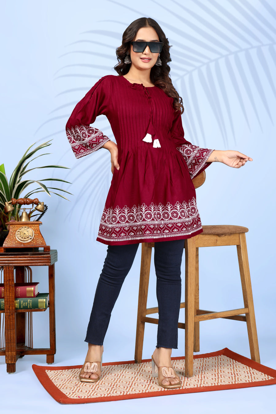Jiyushi Fancy Cotton Tunic For Women