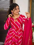 KUDBI'S LEVIO ORENGE AND RED PINK ANARKALI SUIT SET
