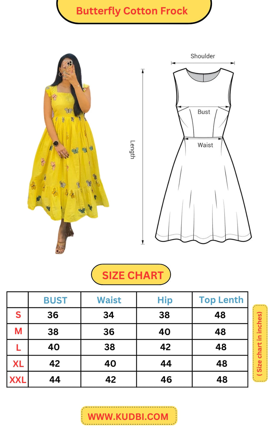 Kudbi's Butterfly Cotton Frock Style