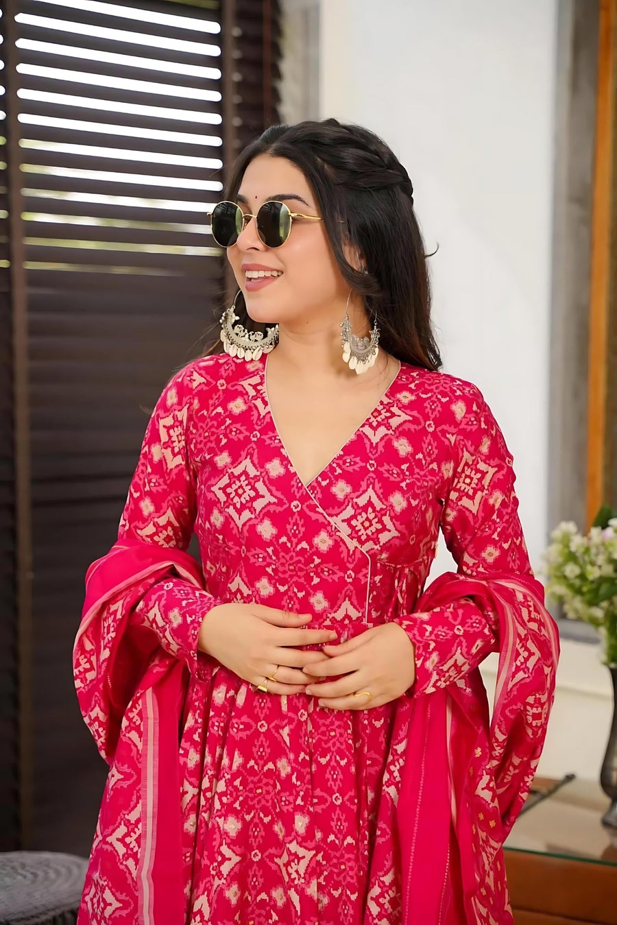 Kudbi's Minaxi Anarkali Suit With Duppata Set.
