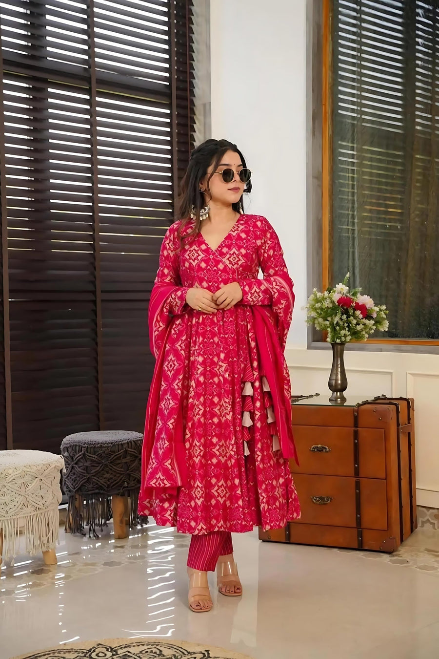 Kudbi's Minaxi Anarkali Suit With Duppata Set.
