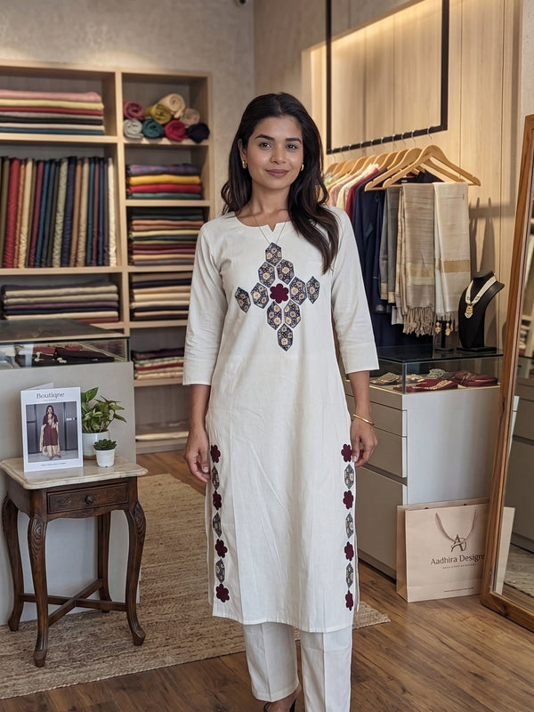 Hexa Pure Khadi Cotton Patchwork kurta set