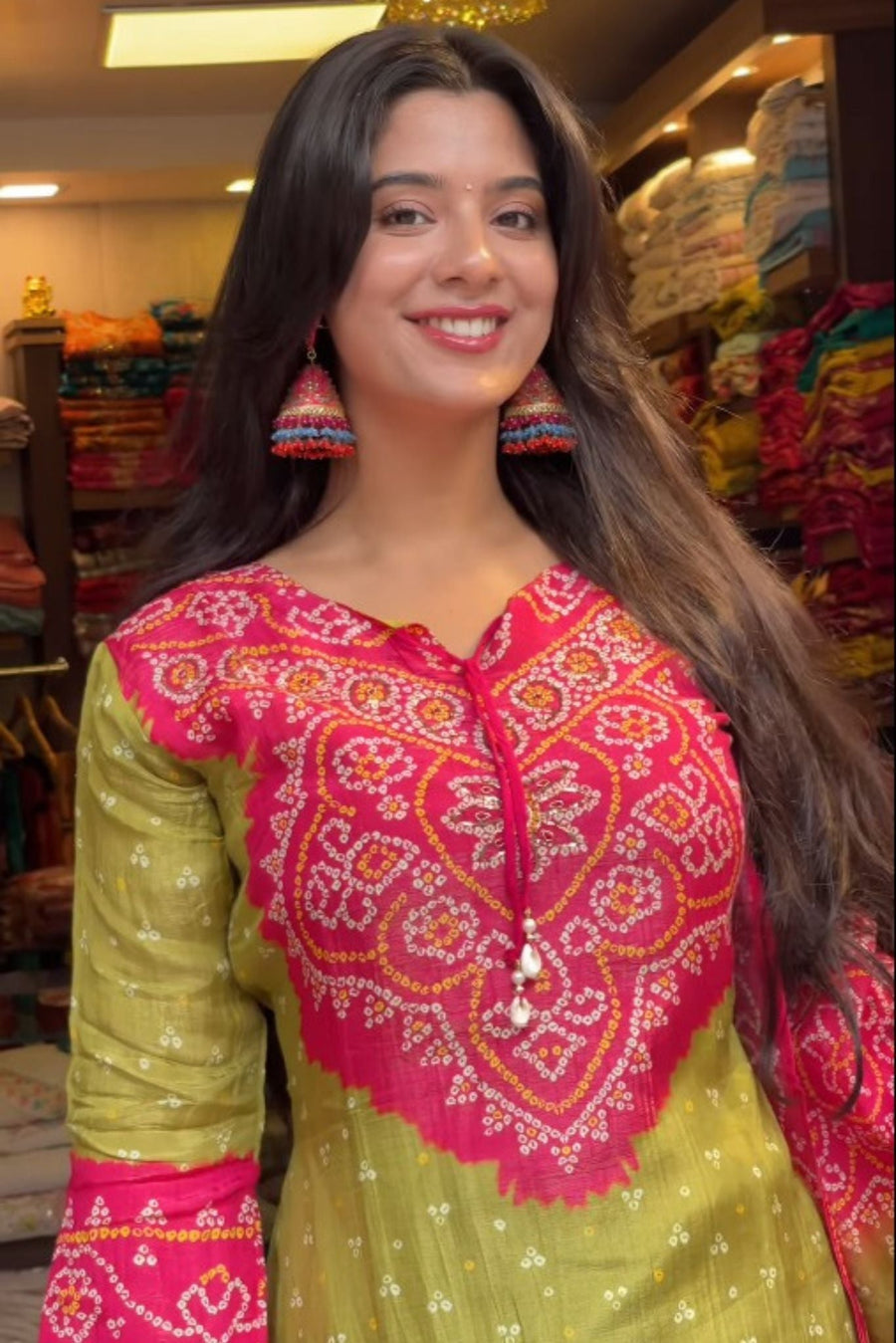 Bandhej Print Heavy Fancy Pair & Dupatta set