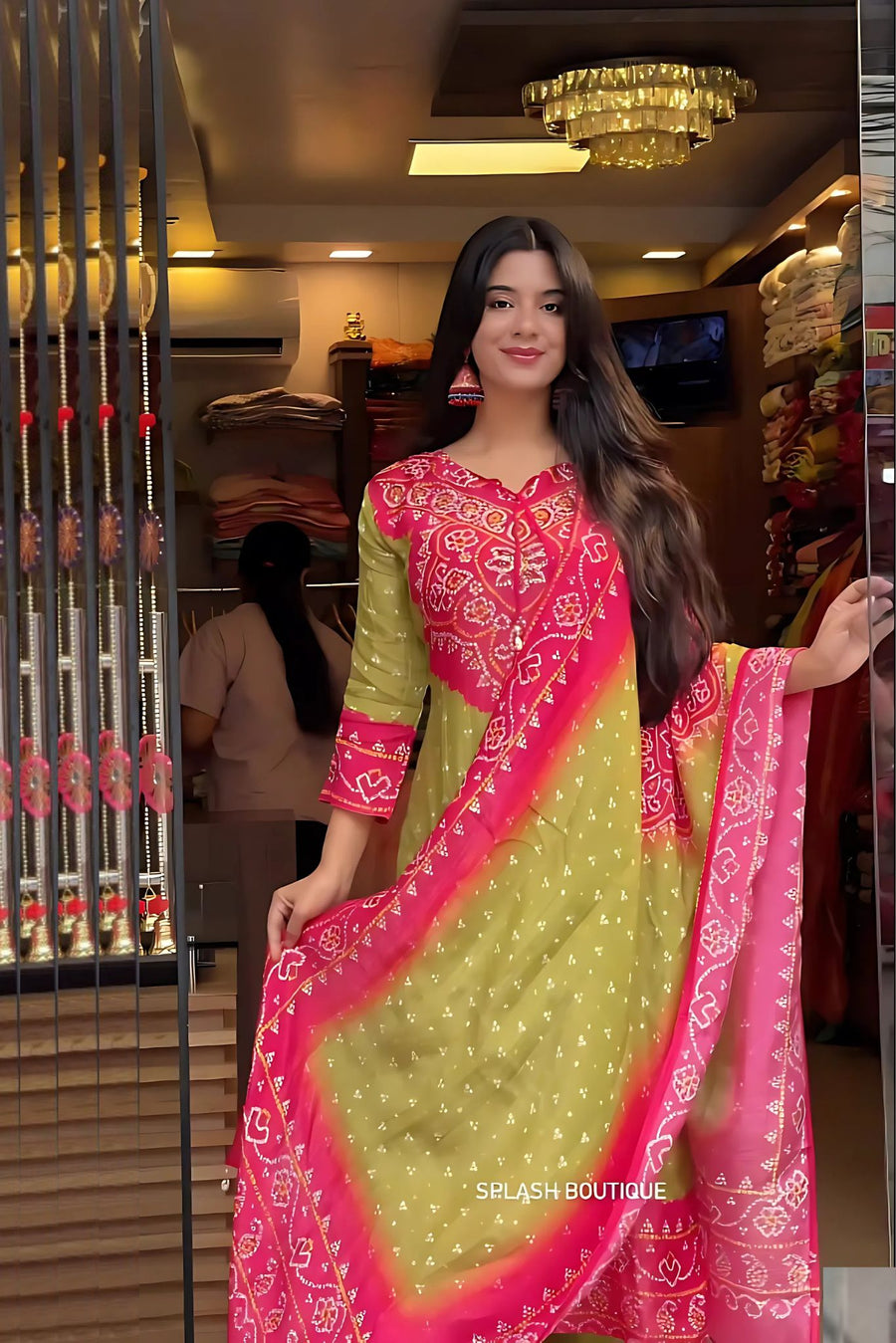 Bandhej Print Heavy Fancy Pair & Dupatta set