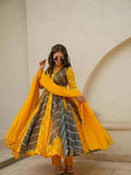 KUDBI'S ROZI ORGENZA MULTI COLOUR ANARKALI SUIT SET