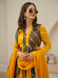 KUDBI'S ROZI ORGENZA MULTI COLOUR ANARKALI SUIT SET