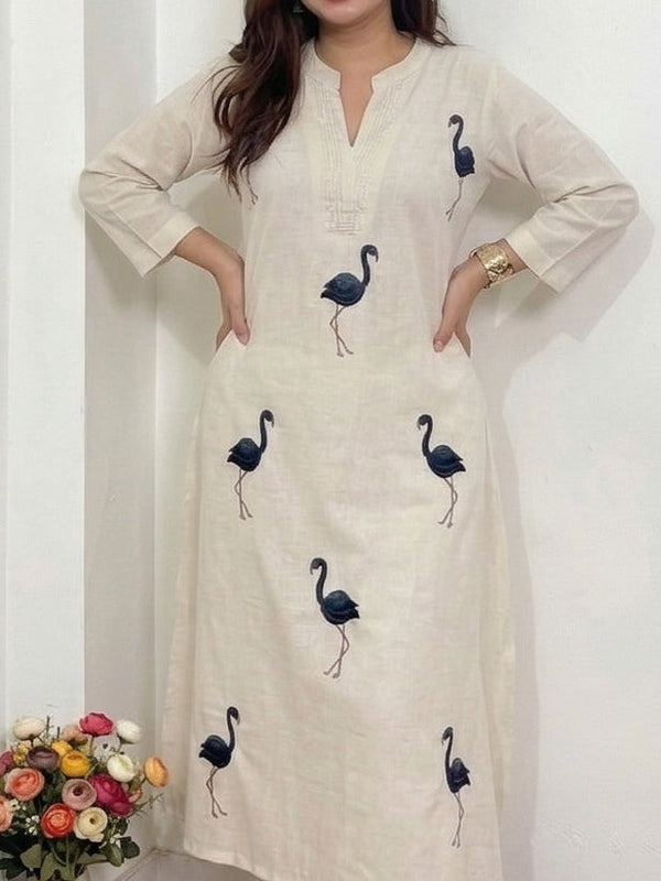 Flamingo Pure Khadi cotton coords set