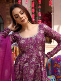 Kudbi's Lovis lavender printed anarkali gown with dupatta set