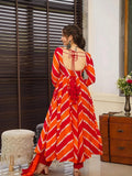 KUDBI'S LEVIO ORENGE AND RED PINK ANARKALI SUIT SET