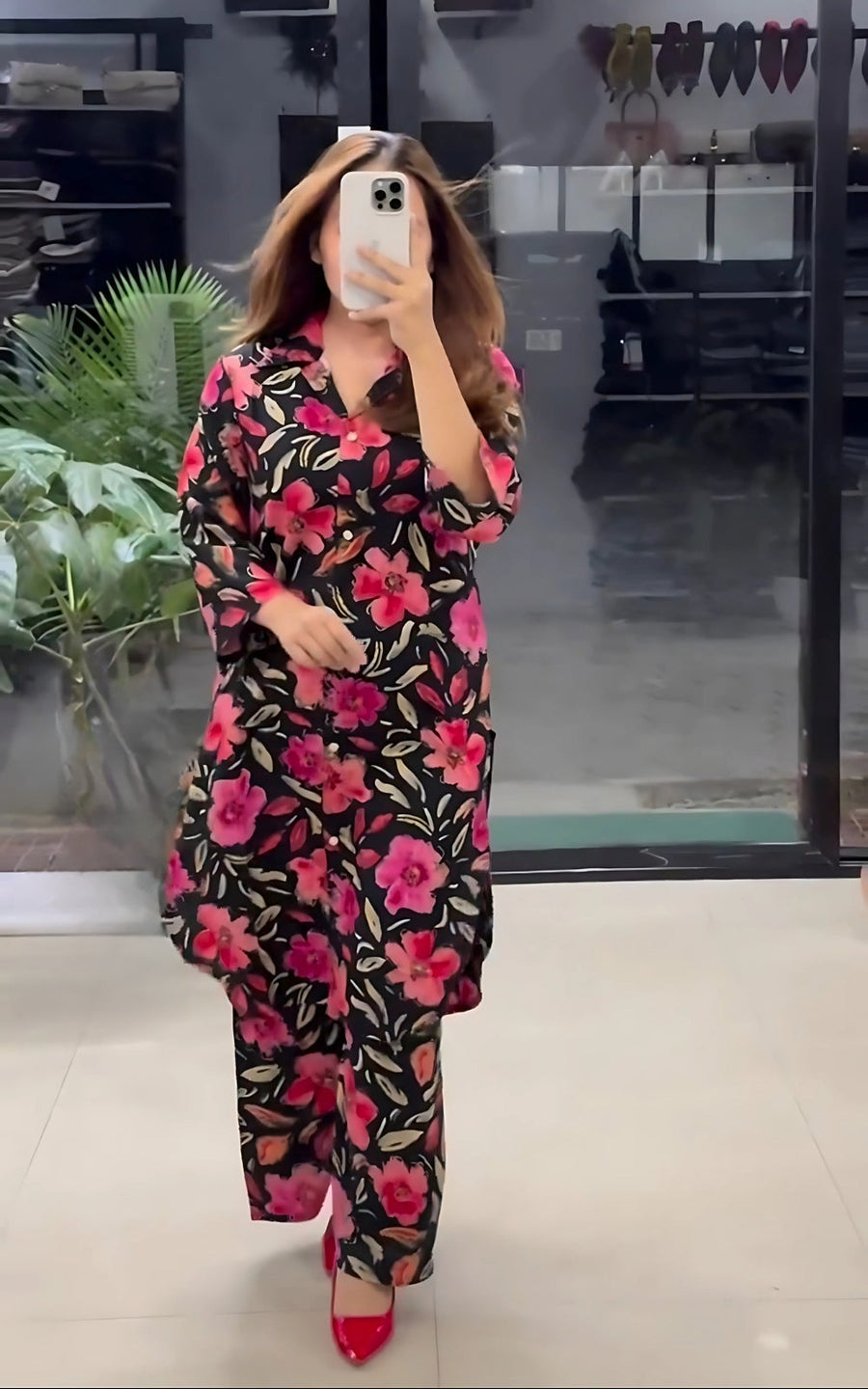Kudbi's Flower Fancy Shirt Style co-ords set