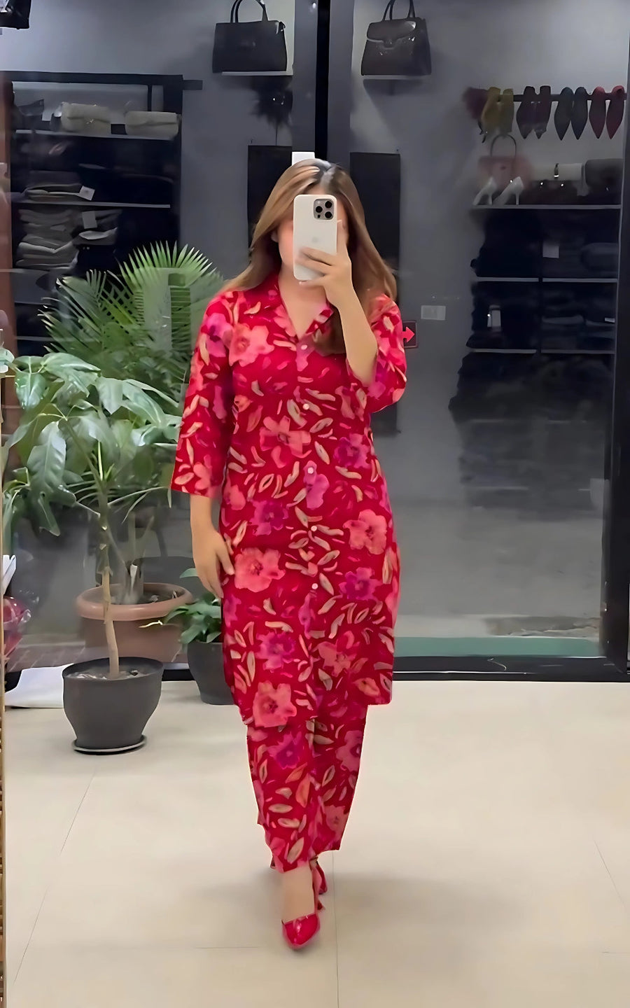 Kudbi's Flower Fancy Shirt Style co-ords set