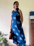 Indigo Motif Print A-Line Kurta Set for Women