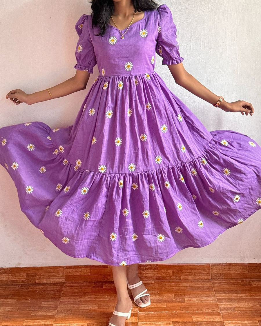 Kudbi's Flower Cotton Frock Style.
