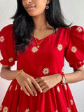Kudbi's Flower Cotton Frock Style.
