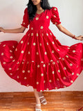 Kudbi's Flower Cotton Frock Style.