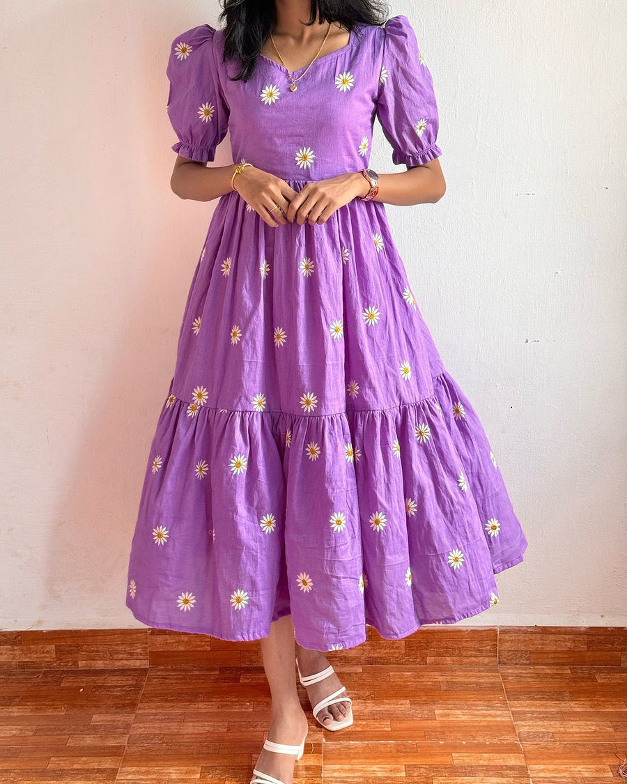 Kudbi's Flower Cotton Frock Style.