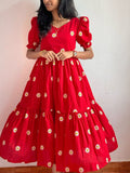 Kudbi's Flower Cotton Frock Style.