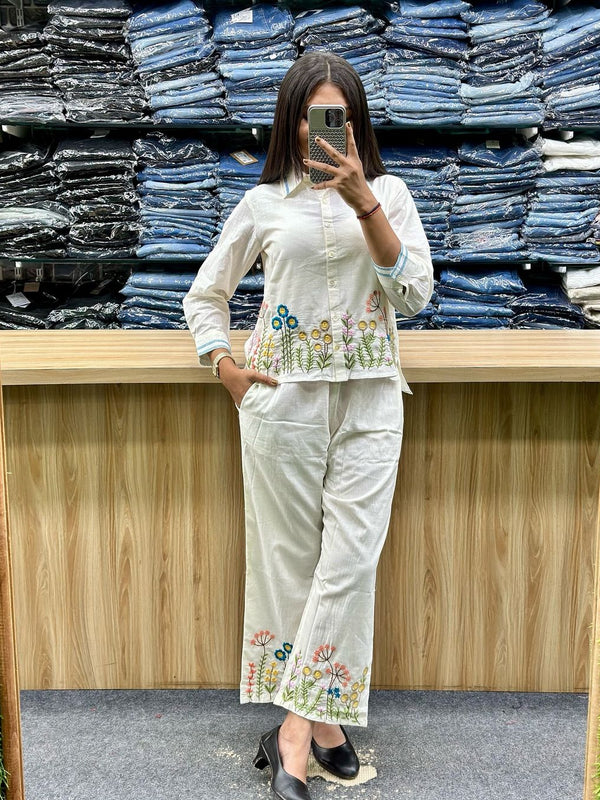 Kudbi's White Fancy Co-ords set
