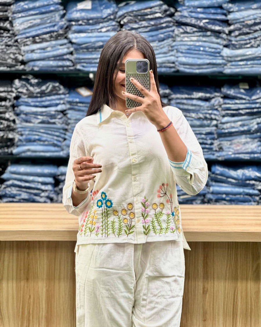 Kudbi's White Fancy Co-ords set