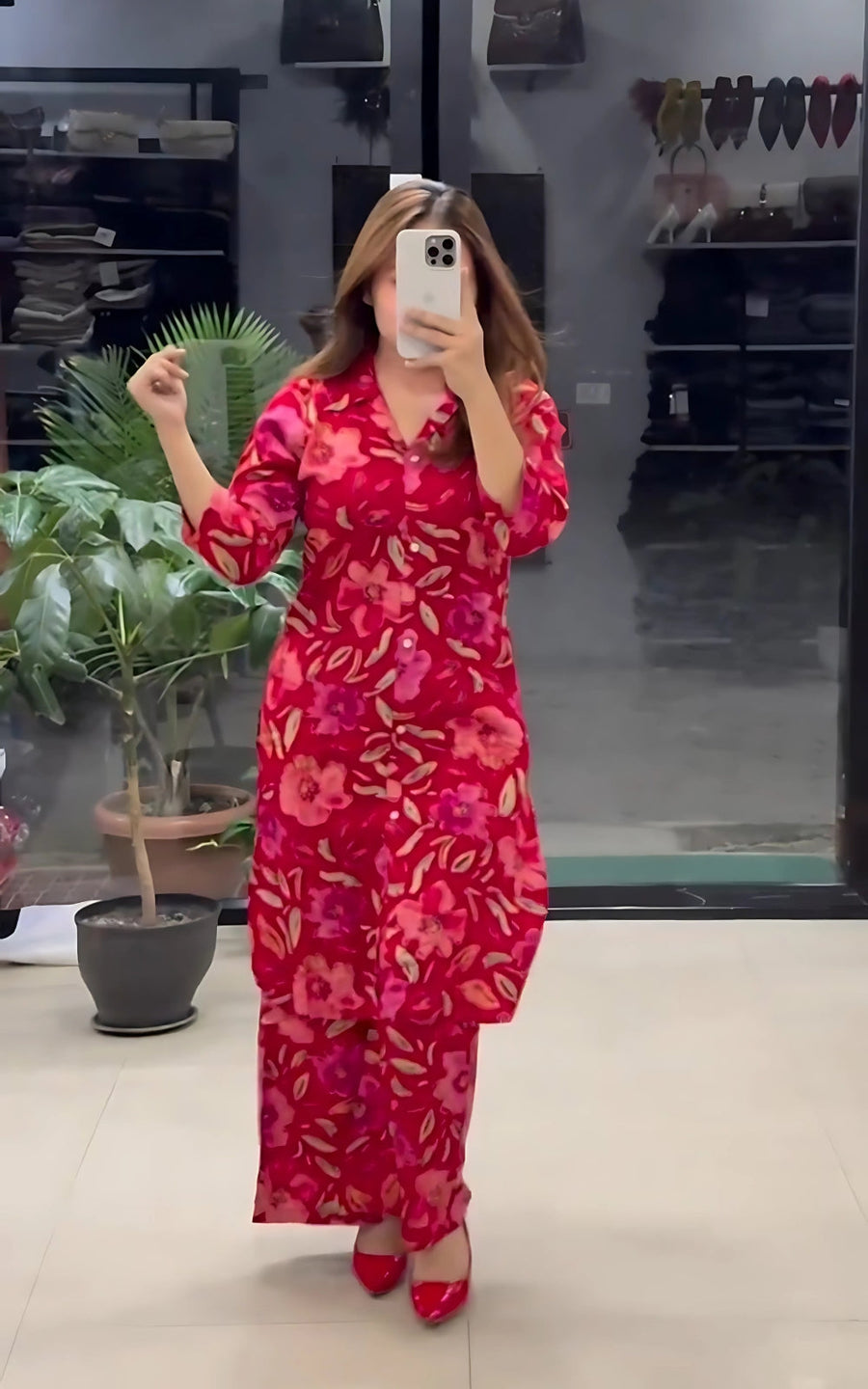 Kudbi's Flower Fancy Shirt Style co-ords set