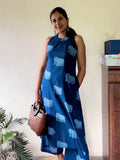 Indigo Motif Print A-Line Kurta Set for Women
