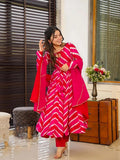 KUDBI'S LEVIO ORENGE AND RED PINK ANARKALI SUIT SET