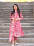Rosey Embroidery Thread Suit Set with Fency Dupatta.