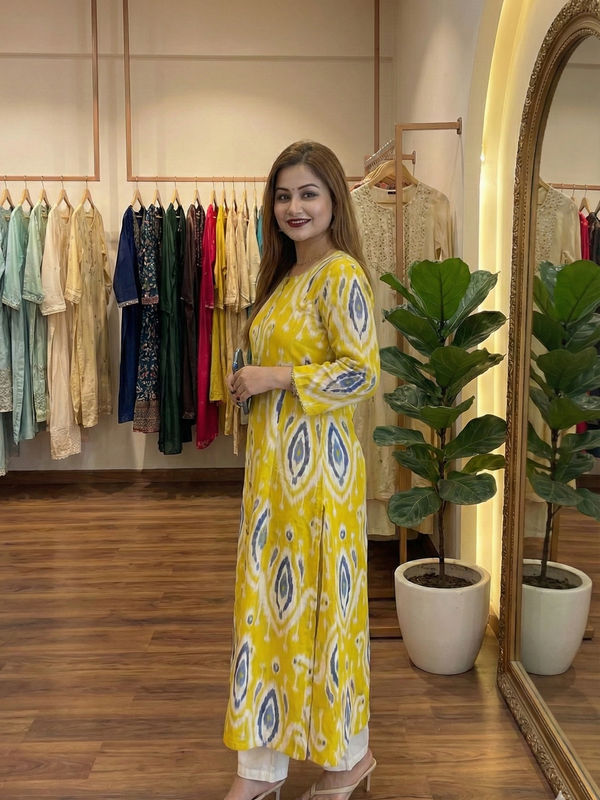 Bloom Cotton Kurta set by Designer