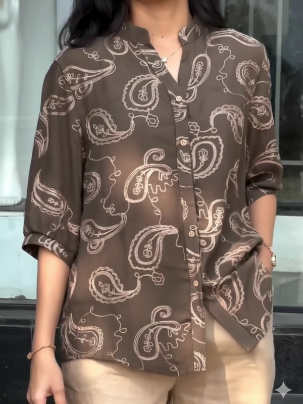Kudbi's Gen'z Women Style Pure Cotton Embroidery Shirt