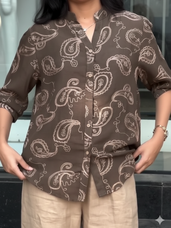 Kudbi's Gen'z Women Style Pure Cotton Embroidery Shirt