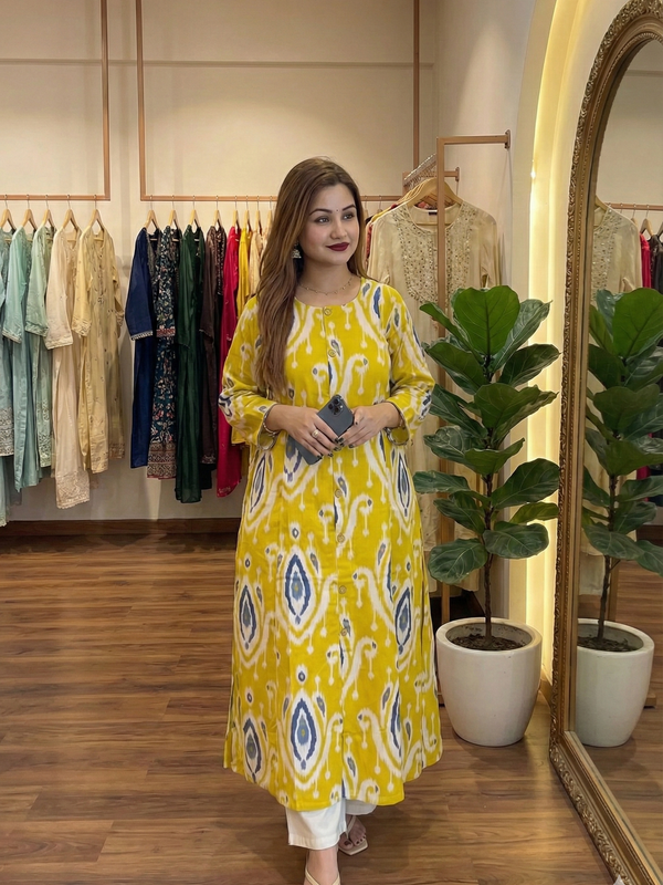 Bloom Cotton Kurta set by Designer
