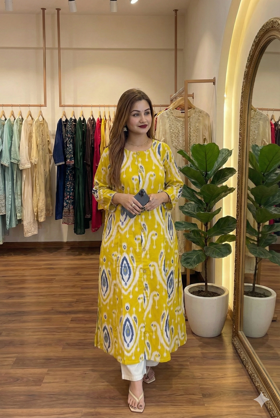 Bloom Cotton Kurta set by Designer