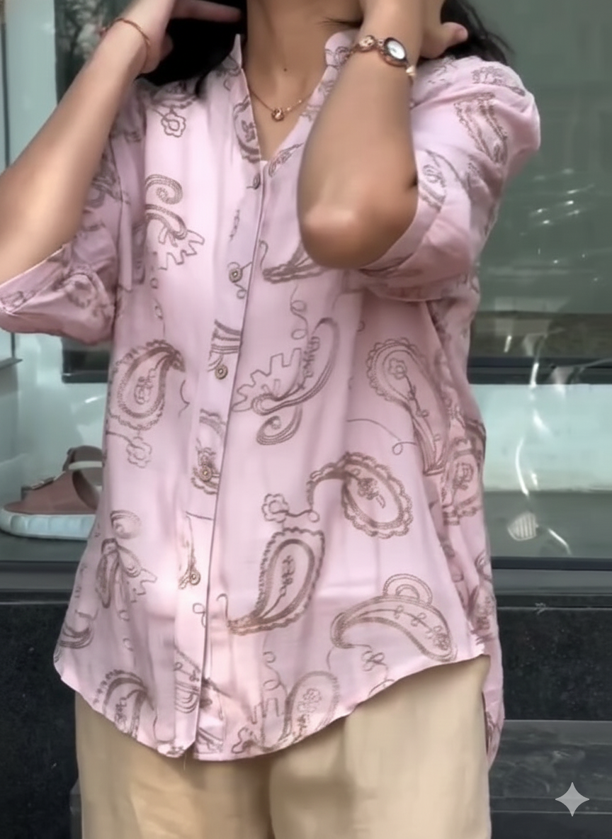 Kudbi's Gen'z Women Style Pure Cotton Embroidery Shirt