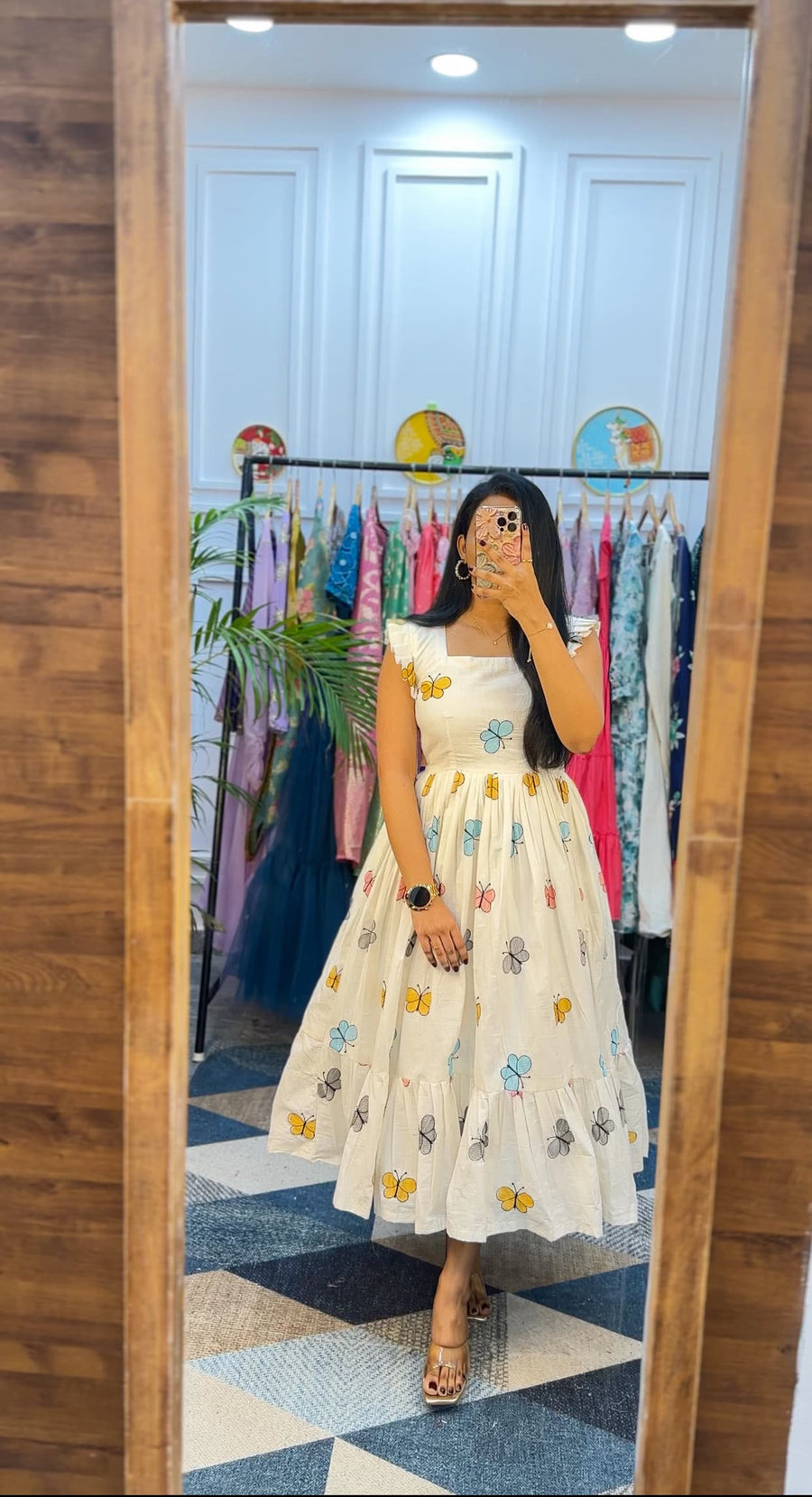 Kudbi's Butterfly Cotton Frock Style