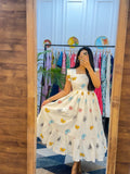Kudbi's Butterfly Cotton White Frock Style