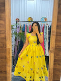 Kudbi's Butterfly Cotton White Frock Style