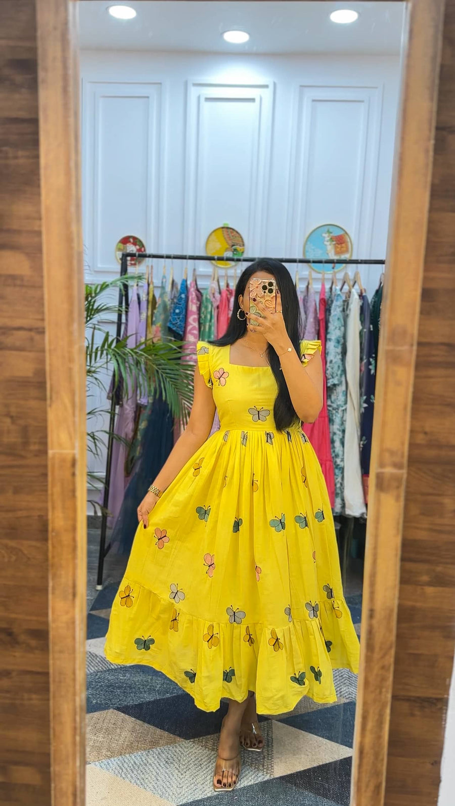 Kudbi's Butterfly Cotton White Frock Style