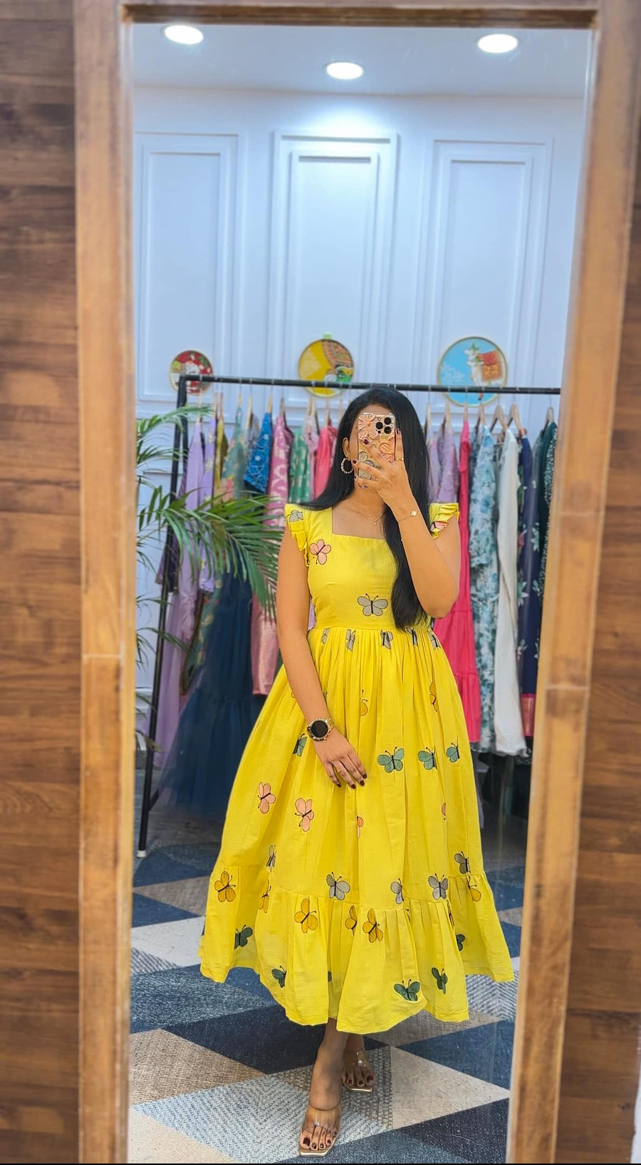 Kudbi's Butterfly Cotton White Frock Style