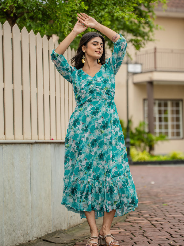 Kudbi Jiyaa Stylish Print Gown For Women.