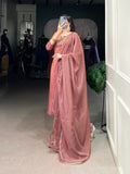 Kudbi Viscose Tissue Silk Handwork Kurta Set with Organza Dupatta