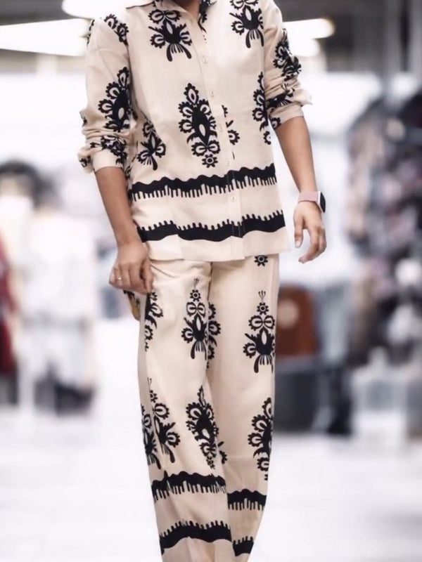 Tribal Wave Shirt Style Cotton Co-ords Set