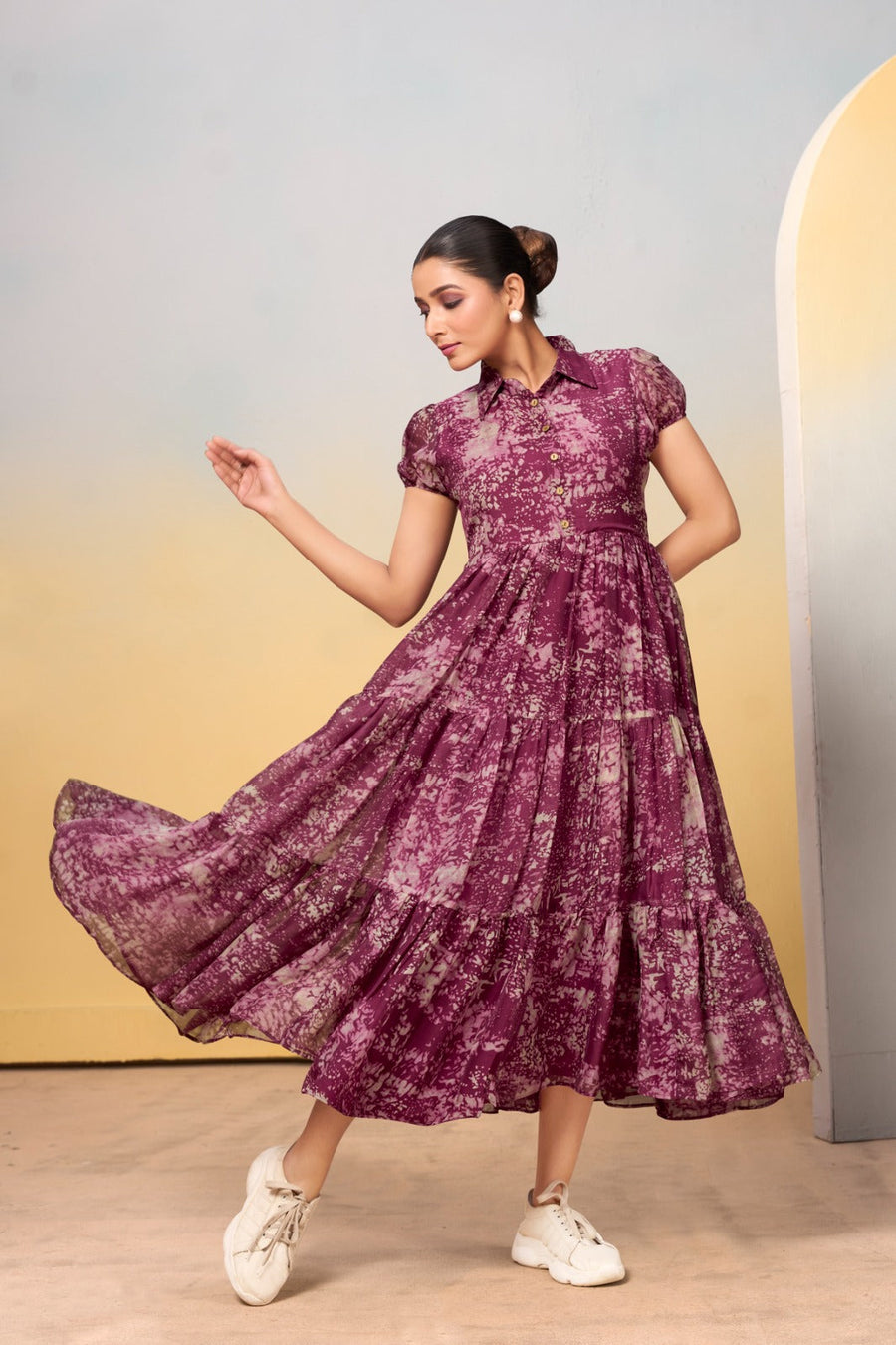 Saajida Trendy Style Collared Frock.