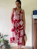 Indigo Motif Print A-Line Kurta Set for Women