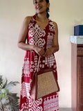 Indigo Motif Print A-Line Kurta Set for Women