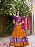 Kudbi Designer Traditional Patola Print Lehenga Choli Set with Dupatta for Women