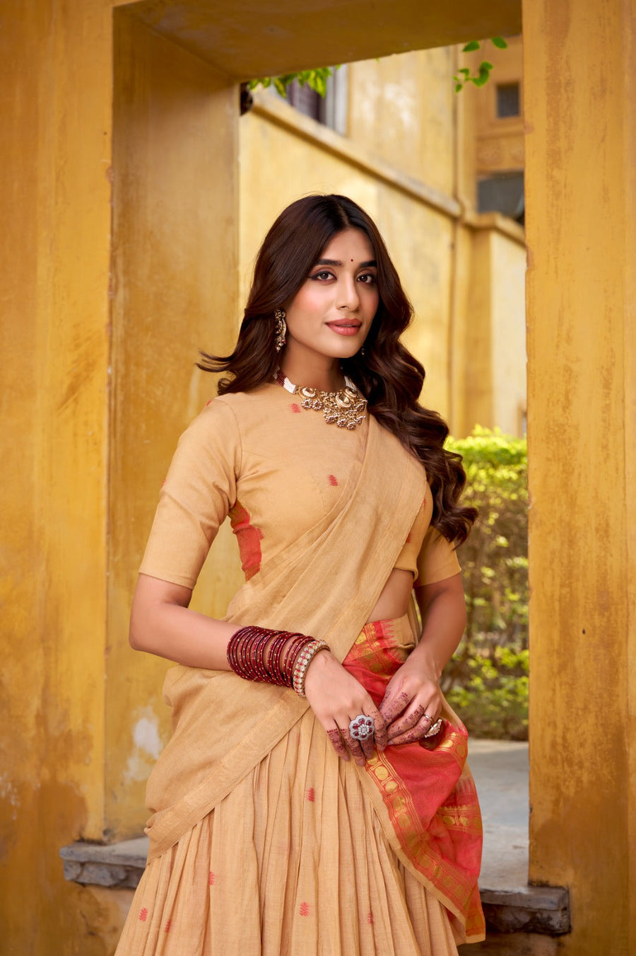 Kudbi Pure Chanderi Zari Weaving Lehenga Choli Set with Dupatta | Festive & Wedding Wear for Women