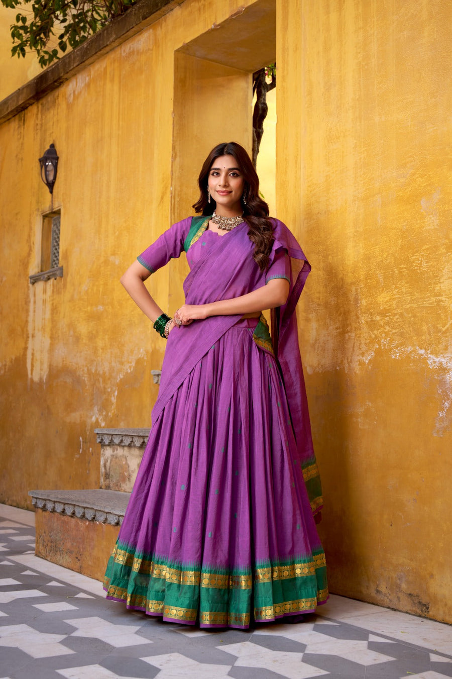 Kudbi Pure Chanderi Zari Weaving Lehenga Choli Set with Dupatta | Festive & Wedding Wear for Women