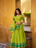 Kudbi Pure Chanderi Zari Weaving Lehenga Choli Set with Dupatta | Festive & Wedding Wear for Women