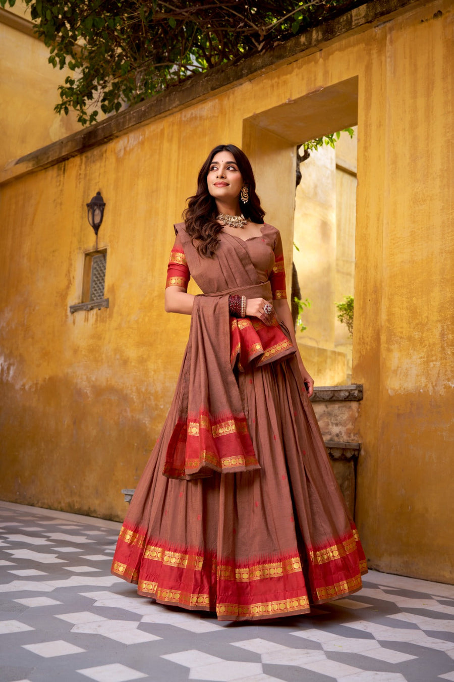 Kudbi Pure Chanderi Zari Weaving Lehenga Choli Set with Dupatta | Festive & Wedding Wear for Women