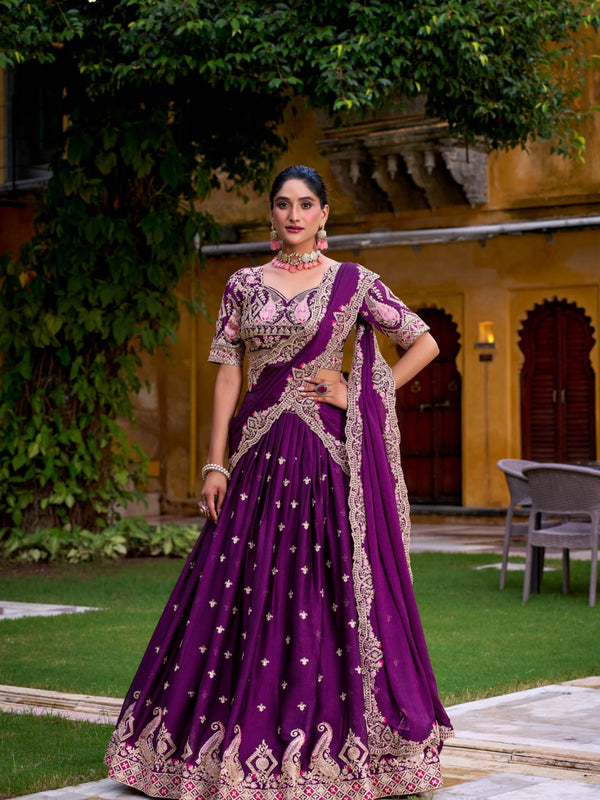 Kudbi VRUSHEE Rangoli Crush Embroidered Lehenga Choli Set – Designer Festive Wear for Women